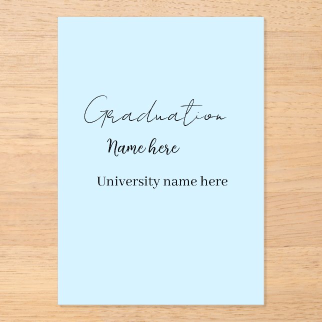 add your text simple graduate add school name cong acrylic invitations (Front)