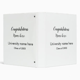 add your text simple graduate add school name cong binder