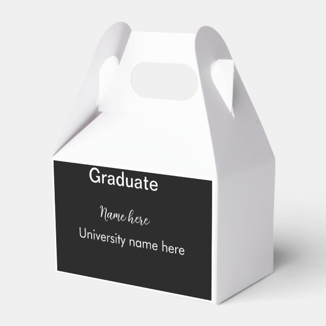 add your text simple graduate add school name cong favor box (Front Side)