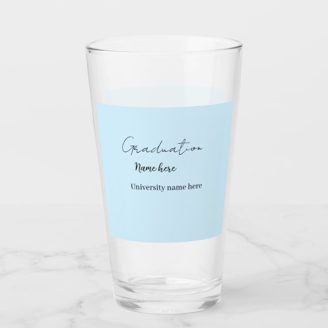 add your text simple graduate add school name cong glass (Front)
