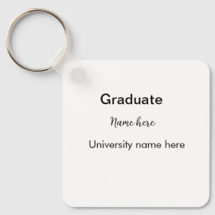 add your text simple graduate add school name cong keychain