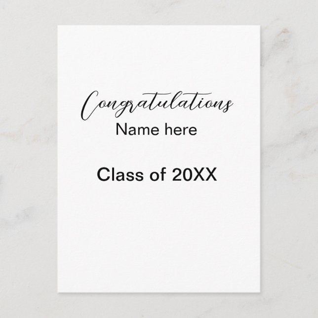 add your text simple graduate add school name cong postcard (Front)