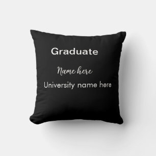 add your text simple graduate add school name cong throw pillow