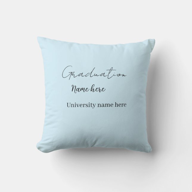add your text simple graduate add school name cong throw pillow (Front)