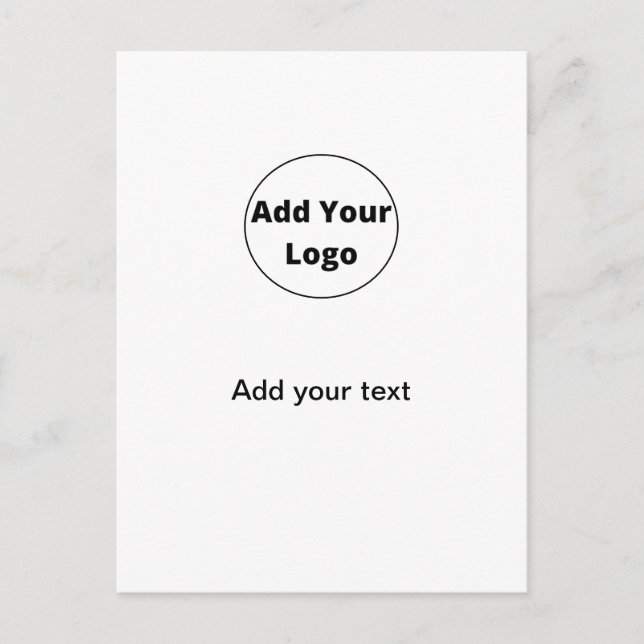 add your text simple minimal custom add your logo announcement postcard (Front)