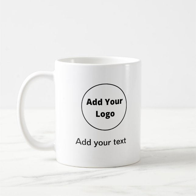 add your text simple minimal custom add your logo coffee mug (Left)