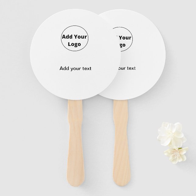 add your text simple minimal custom add your logo hand fan (Front and Back)