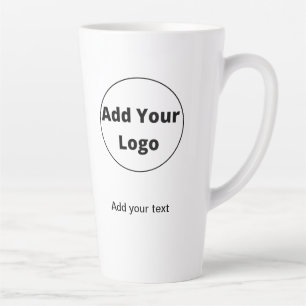 add your text simple minimal custom add your logo latte mug