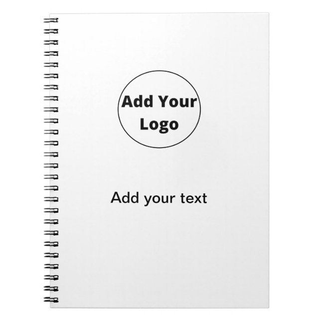 add your text simple minimal custom add your logo  notebook (Front)