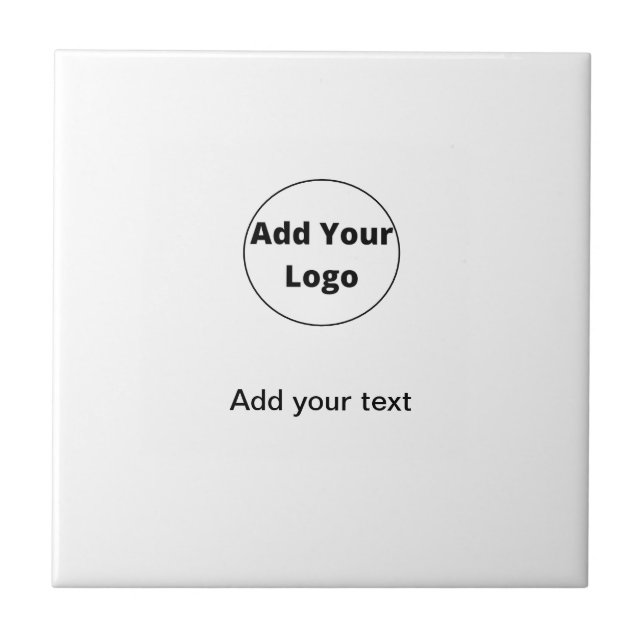 add your text simple minimal custom add your logo  tile (Front)