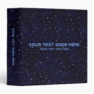 Add Your Text Space Stars Universe Black Template Binder
