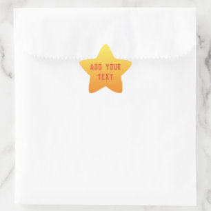 Add Your Text Template Yellow & Orange Ombre Star Sticker