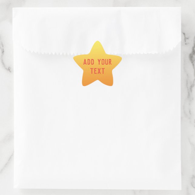 Add Your Text Template Yellow & Orange Ombre Star Sticker (Bag)