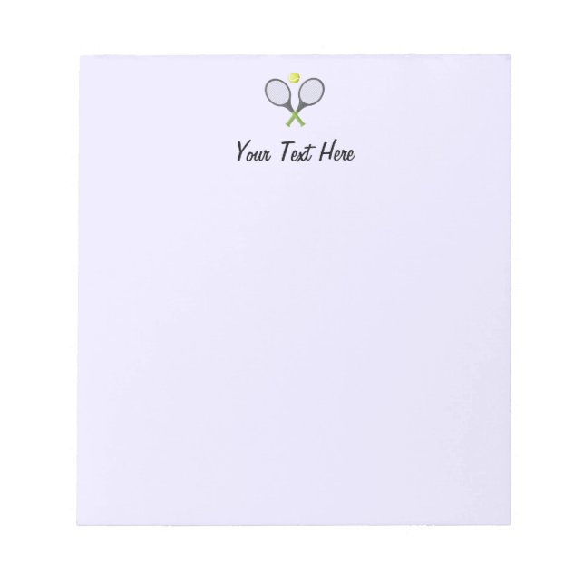 Add Your Text Tennis Racket Ball Personalized Notepad (Front)
