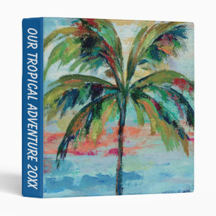 Add Your Text Tropical Palm Tree Binder