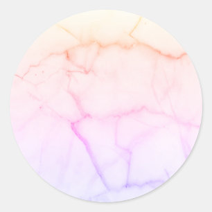 Add Your Text Watercolor Pastel Marble Classic Round Sticker