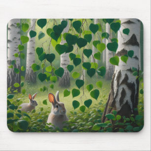 Add Your Text Woodland Bunny Mouse Pad