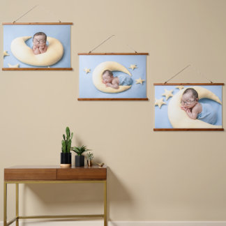 Add Your Three Photo Personalized Hanging Tapestry