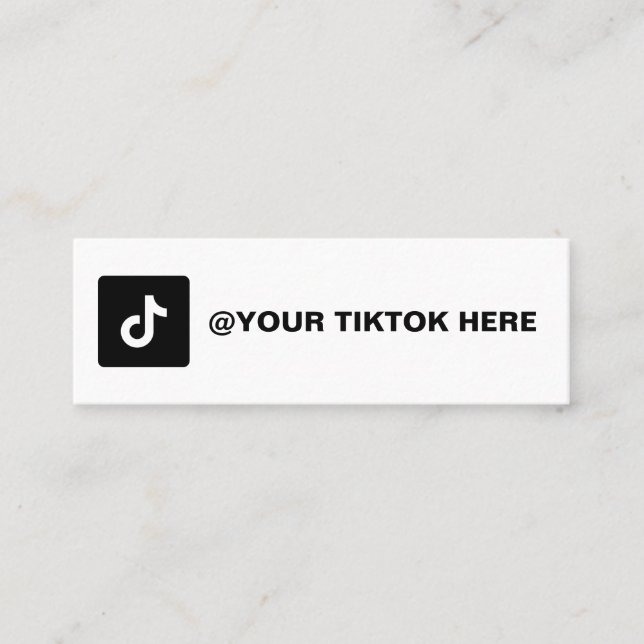 Add Your TikTok Handle - Personalized Template Mini Business Card (Front)