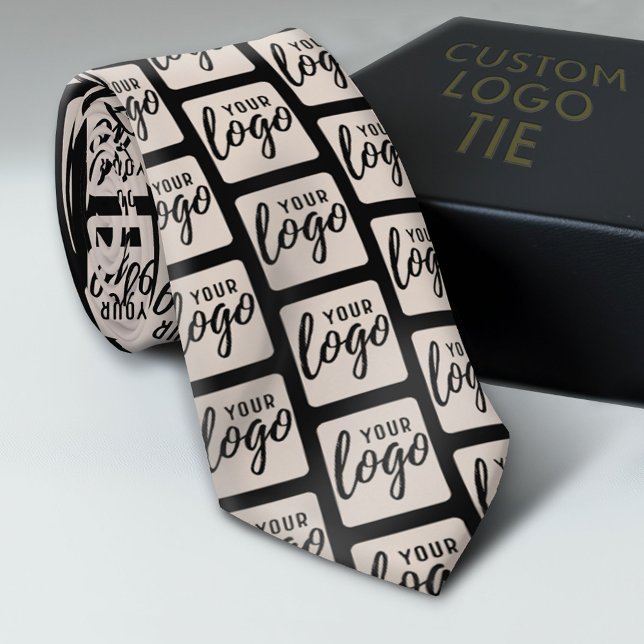 Add Your Vertical or Tall Logo Business Minimalist Tie (Custom Logo Neck Ties)