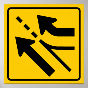 Added Lane (Right) Highway Sign