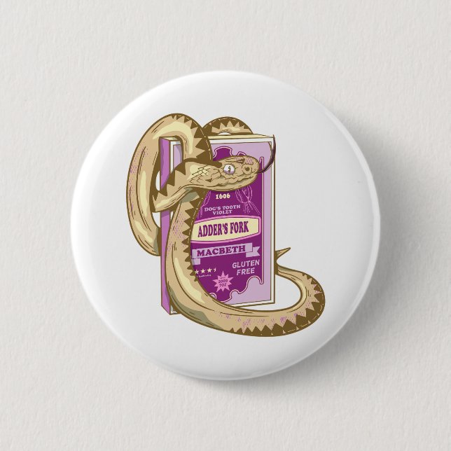 ADDERS FORK Witches Spell Shakespeare 2 Inch Round Button (Front)