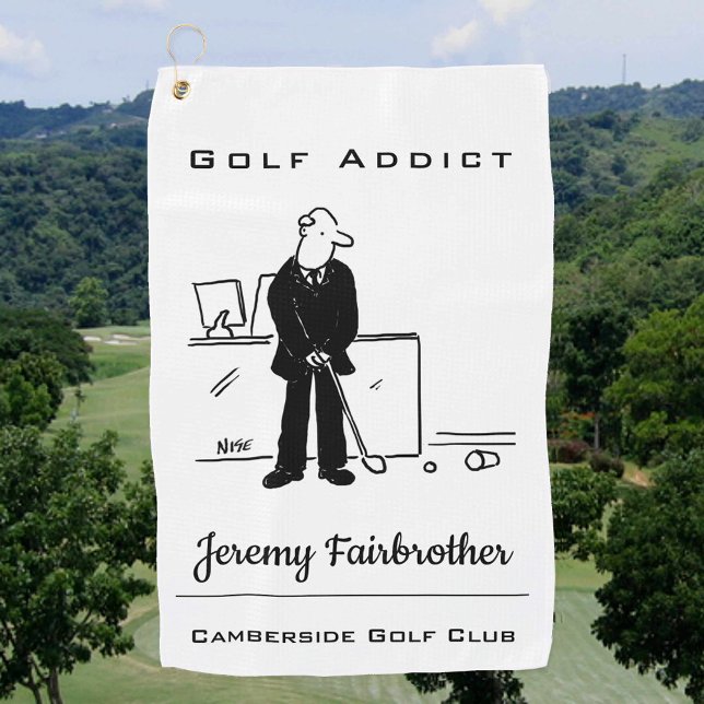 Addict de golf - Drôle Golf Cartoon Serviette de g (Créateur téléchargé)
