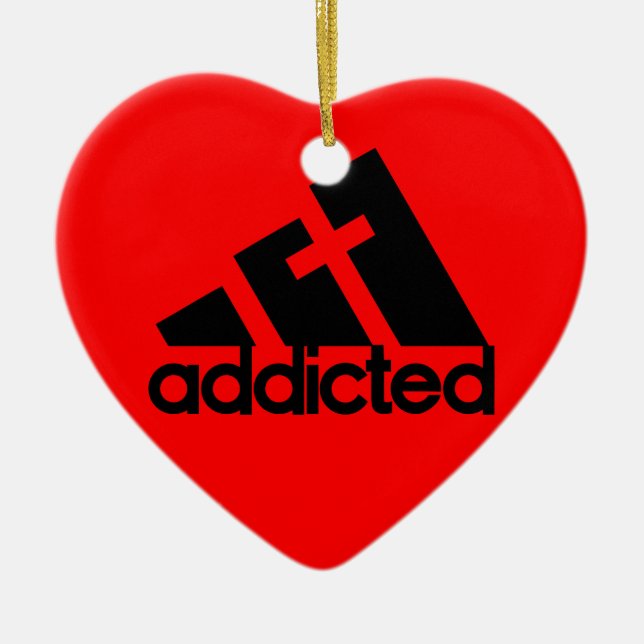 Addicted Ceramic Ornament (Front)