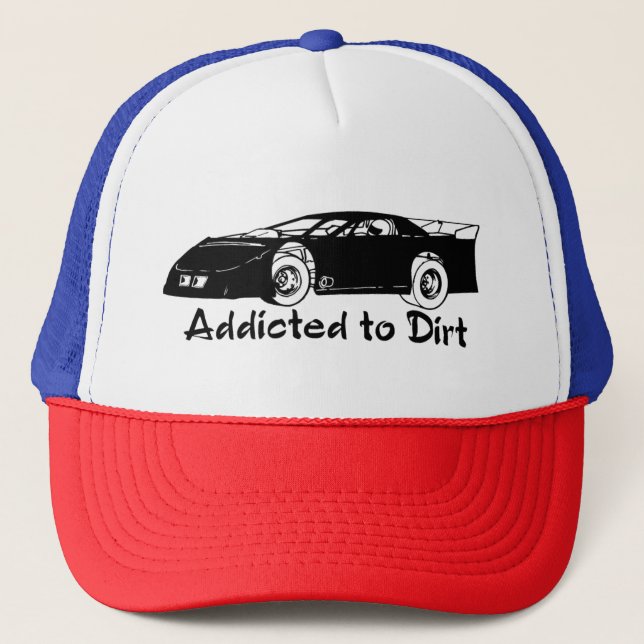 Addicted to dirt Late Model Trucker Hat (Front)