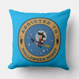 Addicted to Halloween Night Throw Pillow