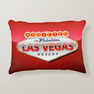 Addicted to Las Vegas, Nevada Funny Sign Decorative Pillow