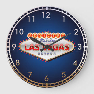 Addicted to Las Vegas, Nevada Funny Sign Large Clock