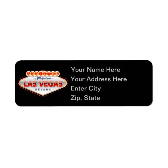 Addicted to Las Vegas, Nevada Funny Sign Return Address Label