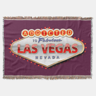 Addicted to Las Vegas, Nevada Funny Sign Throw Blanket