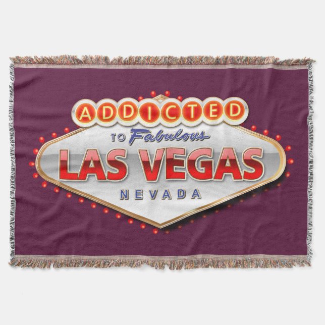 Addicted to Las Vegas, Nevada Funny Sign Throw Blanket (Front)