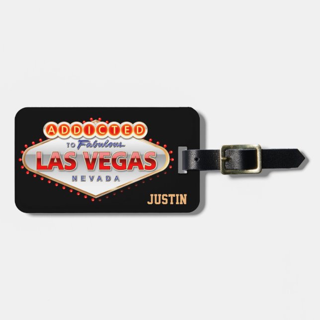 Addicted to Las Vegas, Nevada Luggage Tag (Front Horizontal)