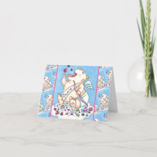 ADDICTED TO LOVE FUNNY BABY CUPID, CHOCOLATE CANDY HOLIDAY CARD