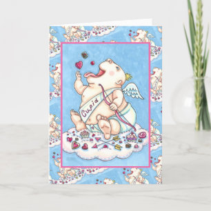 ADDICTED TO LOVE FUNNY BABY CUPID, CHOCOLATE CANDY HOLIDAY CARD