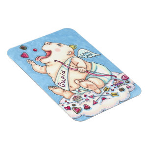 ADDICTED TO LOVE FUNNY BABY CUPID, CHOCOLATE CANDY MAGNET