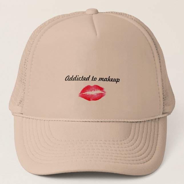 Addicted to makeup trucker hat (Front)