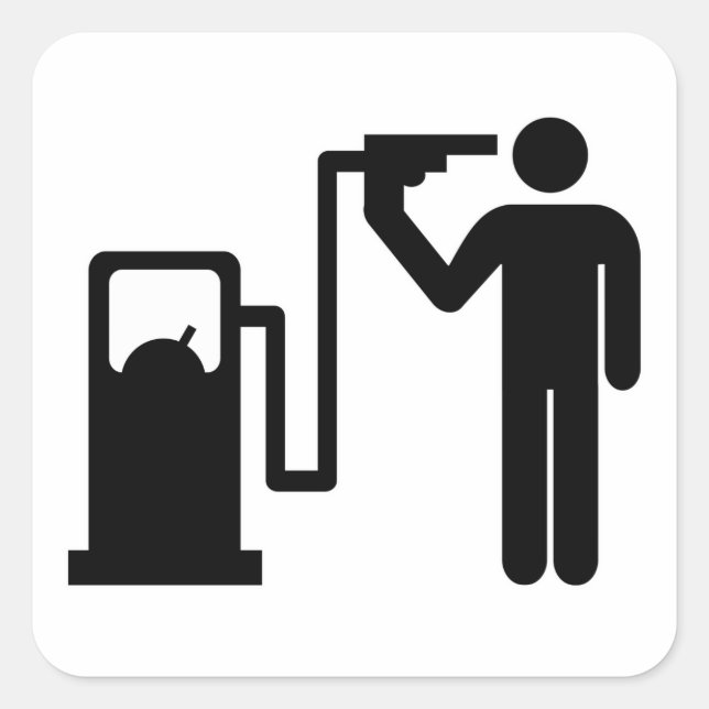 Addicted To Petrol Square Sticker (Front)