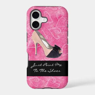 Addicted To Shoes Love Hearts Black Pink High-heel