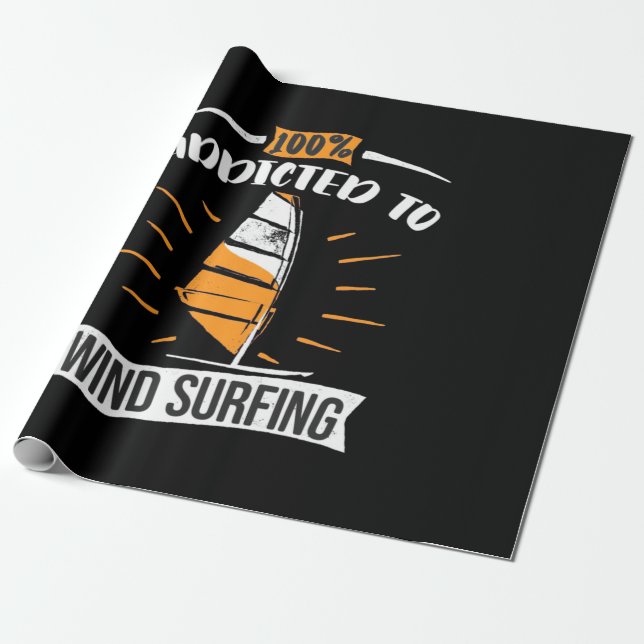 Addicted To Wind Surfing Wrapping Paper (Unrolled)