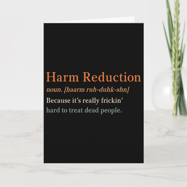 Addiction Counsellor Harm Reduction Definition Rec Card (Front)