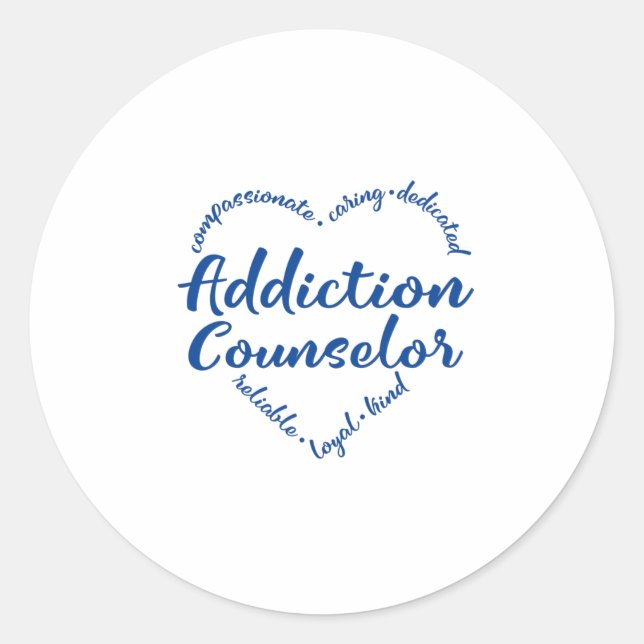 Addiction Counsellor, Substance Abuse Classic Round Sticker (Front)