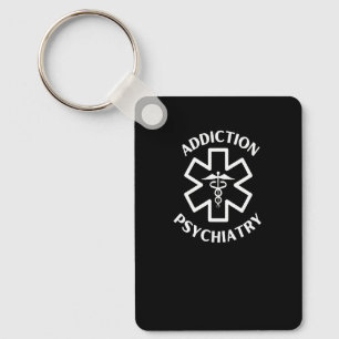 Addiction Psychiatry Doctor Nurse Medical Caduceus Keychain