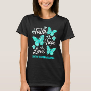 Addiction Recovery Awareness Faith Hope Love Butte T-Shirt