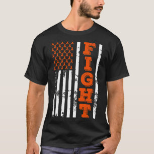 Addiction Recovery Awareness Fight American Flag 4 T-Shirt