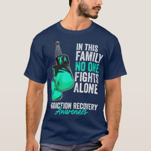 Addiction Recovery Awareness Month Gloves Teal Rib T-Shirt