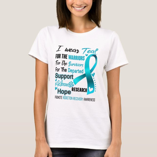 Addiction Recovery Awareness Month Ribbon Gifts T-Shirt (Front)